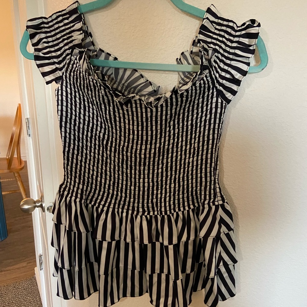 Caroline constantly designer 93% silk tags on hydra top
